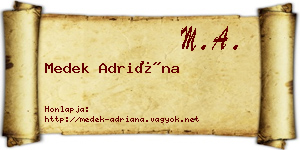 Medek Adriána névjegykártya